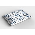 thumbnail image 2 of Ambesonne Narwhal Pillow Sham 2 Pack, Orcas and Blue Whales, 30"x20", Blue Grey Dark Blue, 2 of 3
