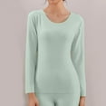 thumbnail image 3 of Thermal Undershirt for Women Long Sleeve Base Layer Tops Plus Size Winter Lined Seamless Stretch Shirts Solid Color Thickened Warm Innerwear Cold Seasons Women's Thermal Underwear, 3 of 8