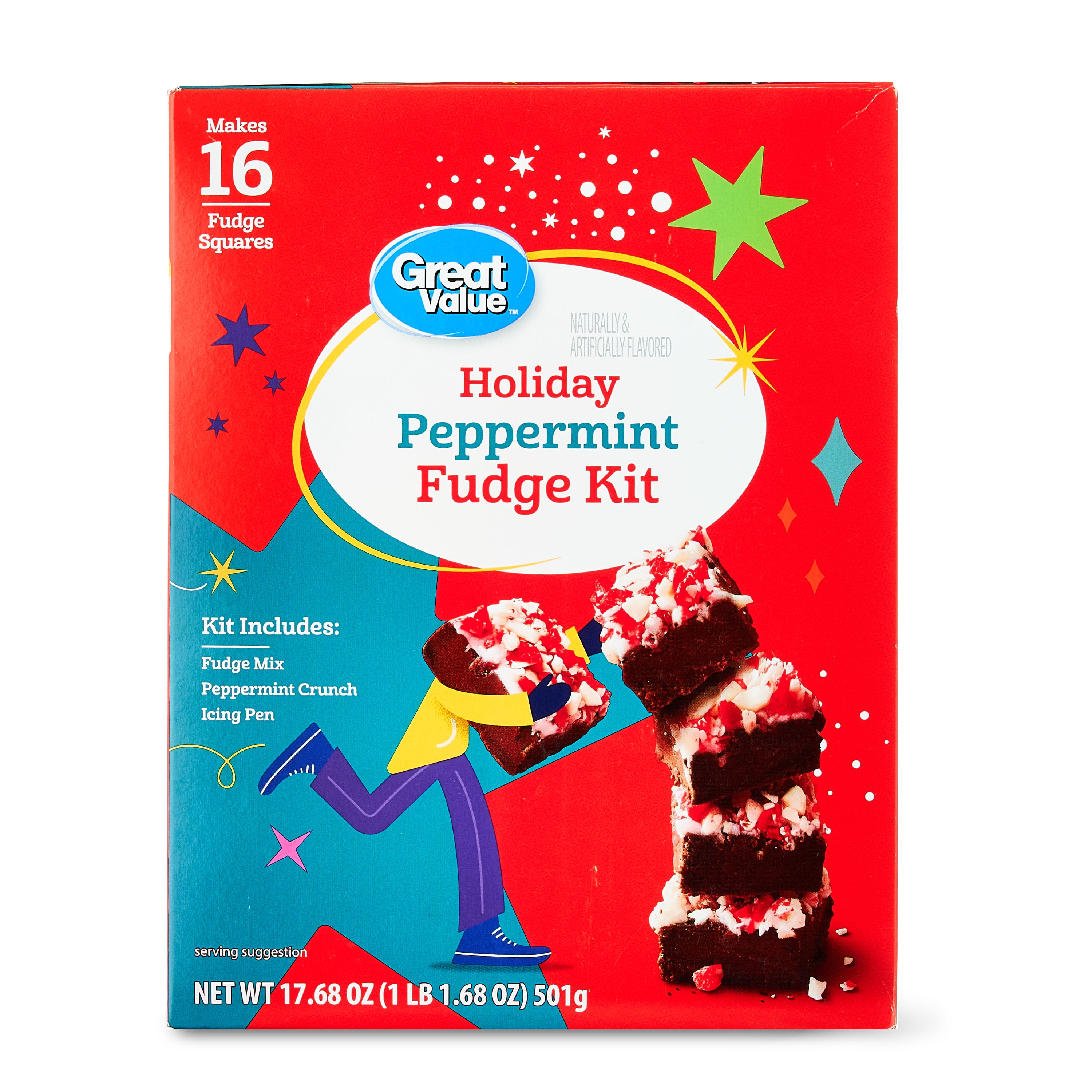 Great Value Holiday Peppermint Fudge Kit, 17.68 oz