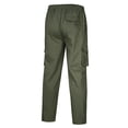 thumbnail image 4 of Cargo Pants Solid Trendy Work Pants for Men Loose Casual Elastic Softy Mens Pants Full Length Training Straight Breathable Daily Hiking Pants Weekly-Deals（Army Green,XL）, 4 of 9