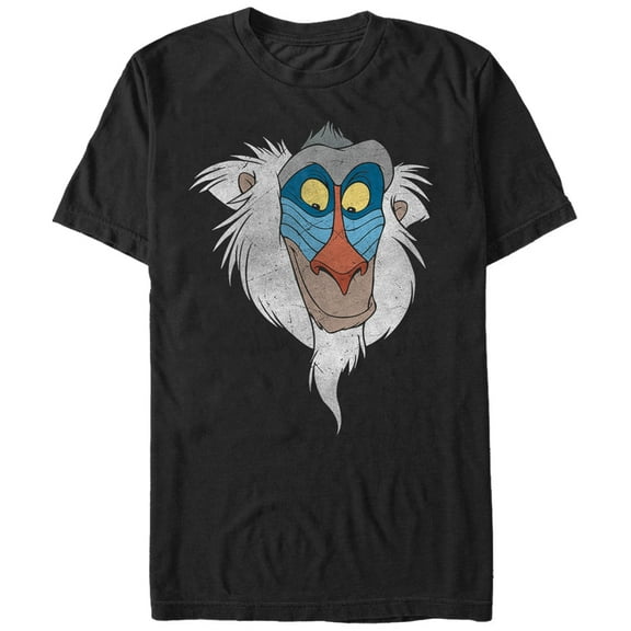 Men's Lion King Rafiki Face Graphic Tee Black 2X Large