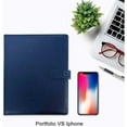 thumbnail image 5 of GraduationMall Business Magnetic Closure Padfolio Portfolio File Folder PU Leather for A4 Size Blue, 5 of 6