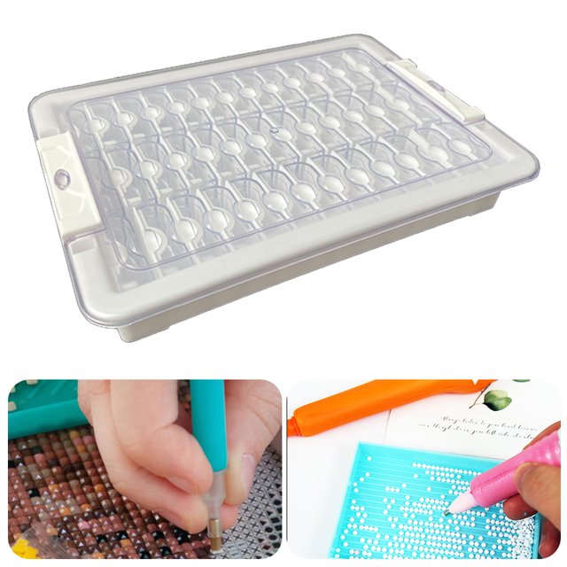 Caja Bordado Transparente Pequeña Rejillas 9/15/21/24/26/39 para Almacenamiento Puntos Diamante