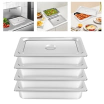 4 PCS 4" Deep Full Size Stainless Steel Steam Table Pans Hotel Food Prep Pans