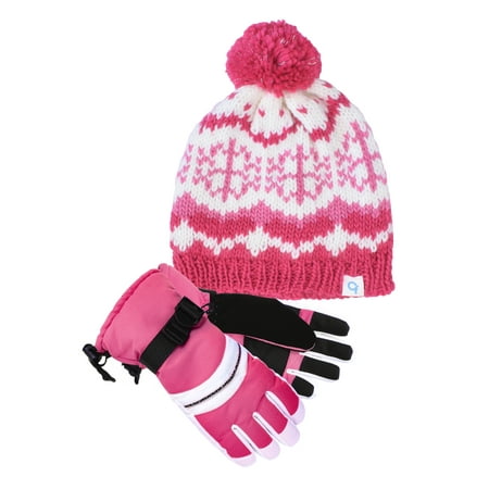 Knit Lurex Snowflake Beanie and Technical Snowboard Glove (4-6)