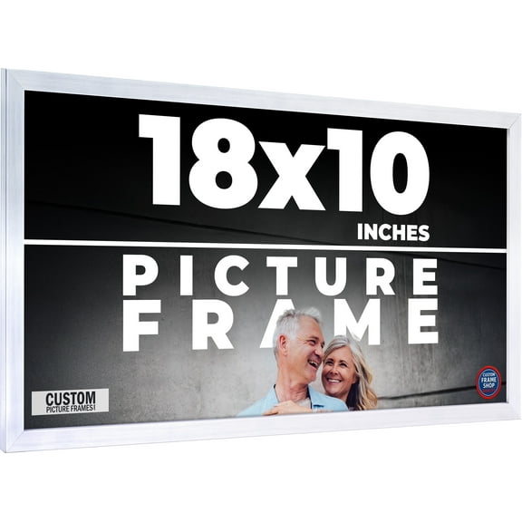 18x10 Frame Silver Real Wood Picture Frame Width 0.75 inches | Interior Frame Depth 0.5 inches |