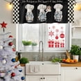 thumbnail image 5 of Chef Gnomes Curtain Valances for Windows, Kitchen Valance Window Treatments Panel 2 Pack, Black White Plaid Dessert Maker Cake Rod Pocket Short Curtains for Bathroom Bedroom 42 x 12 Inch, 5 of 8