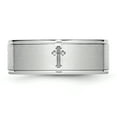 thumbnail image 3 of Cobalt Ridged Edge 8mm Wedding Band Ring Man Religious Designed  For Dad Mens  For Him, 3 of 12