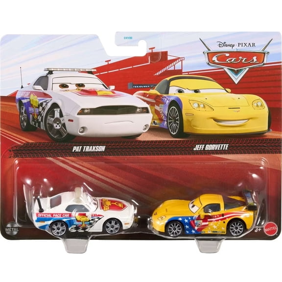 Disney / Pixar Cars Metal Pat Traxson & Jeff Gorvette Diecast Car 2-Pack