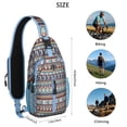 thumbnail image 3 of Geometric Sketch Style Sling Backpack, Vintage Minimalist Crossbody Daypack with Adjustable Shoulder Strap, 3 of 5
