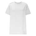 thumbnail image 6 of IROINNID Women's Fashion Round Neck Short Sleeve Blouse Solid Color Back Line Design,Summer Dressy Casual Tops,Breathable Loose Fits Basic Clothes(White,), 6 of 6