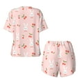 thumbnail image 5 of Lsque Rabbit And Cherry Women's Short-Sleeved Pajama Set - 2 Piece Soft and Lightweight Sleepwear Set-Medium, 5 of 9