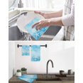 thumbnail image 5 of Blue Ombre Coastal Kitchen Dish Towels for Drying Dishes Set of 3, Sea Nautical Summer Beach Starfish Coral Waffle Weave Microfiber Hand Tea Bathroom Towels Quick Dry & Absorbent Towel 12x12, 5 of 7