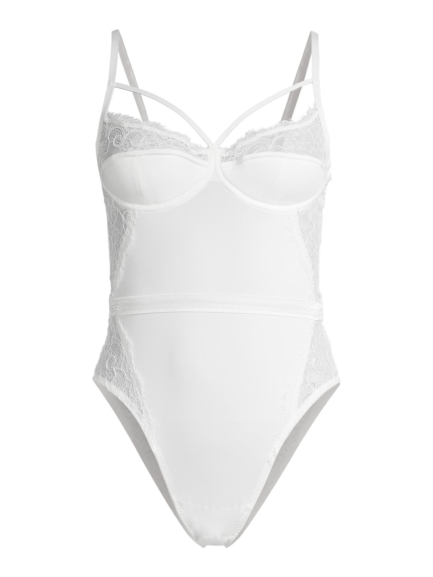 Just Sexy Lingerie Women's and Women's Plus Strappy Lace Bodysuit
