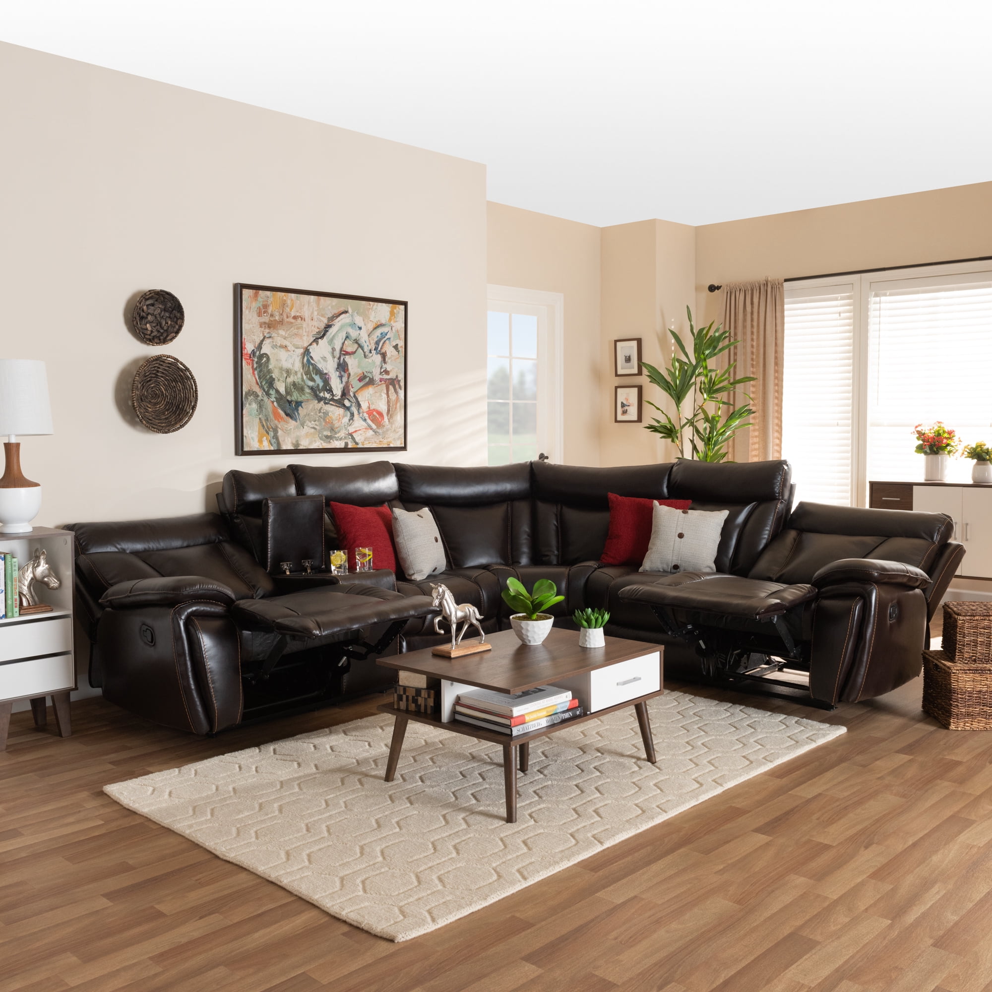 Dark Brown Leather Sectional Living Room Ideas | Cabinets Matttroy