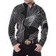 thumbnail image 1 of Mens Line Printed Long Sleeve Muscle Fitness Button Down Shirt Party T Dress Up, 1 of 8