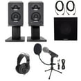 thumbnail image 1 of (2) Samson M30  3" Powered Studio Monitor Speakers+Stands+Sub+Headphones+USB Mic, 1 of 16