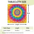 thumbnail image 2 of Yellow Tie Dye Spiral Pattern Square Fitted Tablecloth with Elastic Edge,Square Table Cover,Washable Elastic Table Cover for Home Kitchen Party Decor 34"x34", 2 of 6