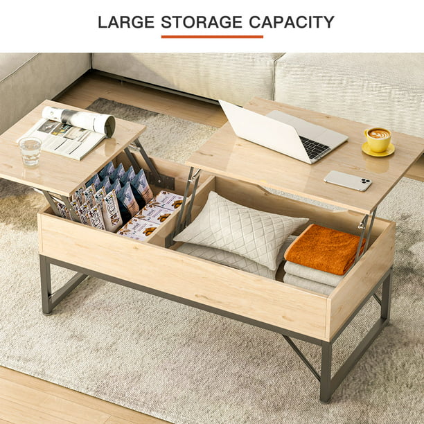 Raybee Modern Coffee Table With Lift, Rolling Coffee Table With Storage