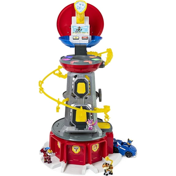 Paw Patrol, Mighty Lookout Tower with 4 Exclusive Bonus Action Figures, Toy Car, Lights and Sounds, Kids Toys for Ages 3 and up