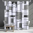 thumbnail image 3 of KOETAR Rideau de Douche en Polyester Géométrique Gris et Blanc, 72 Pouces x 72 Pouces Imperméable, 3 of 5