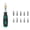 Green, variant on Professional Multi Angle Ratchet Screwdriver Set 10 in 1 Steel Bit Ergonomic Handle Home Repair for Electronic Device