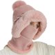 thumbnail image 5 of Gorro de invierno con capucha de vellón tejido para mujer, con máscara para cubrir el cuello y la cara, gorro de invierno grueso para ciclismo y esquí al aire libre, 5 of 5