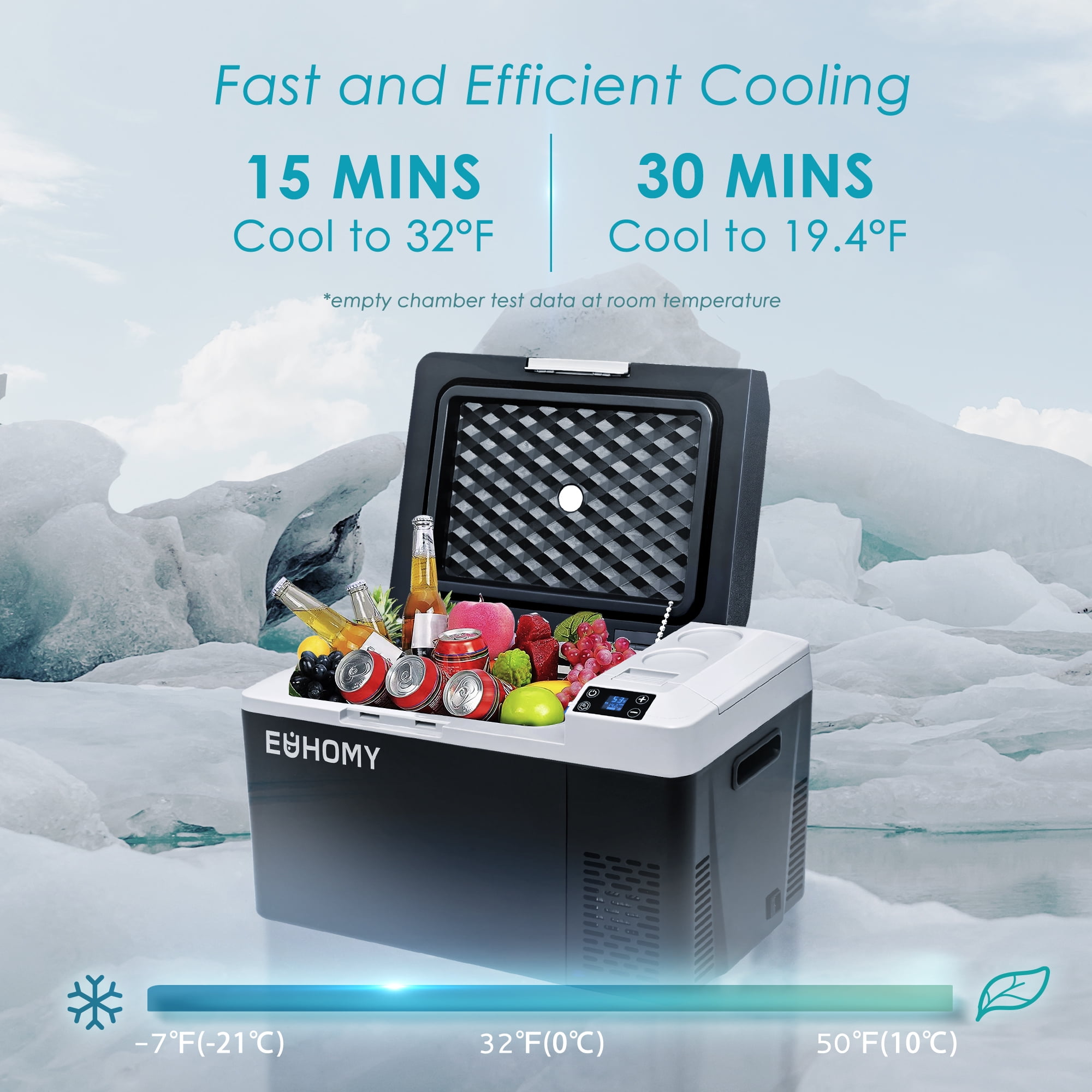SIMZLIFE Car Refrigerator 12V Portable 32Qt Freezer Cooler