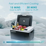 Simzlife 12 Volt Car Refrigerator, 32Qt Portable Fridge,-7℉~50℉,Freezer Fridge Cooler for RV,Camping,Black