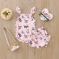 thumbnail image 2 of JAJAHO Baby Girl Clothes Summer 2 Piece Set Romper Outfits Sleeveless Ribbed Cow Printed Bodysuit And Shorts Cute Toddler Clothing 0-18M Comfortable Outfit, 2 of 7