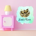 thumbnail image 3 of Animal Watercolor Custom Name Wall Decals for Kids Room - Bird's Nest Mint Green Background Design Outdoor Scene Personalized Bedroom Wall Sticker Water Color Style - Size: 10 In x 10 In, 3 of 5