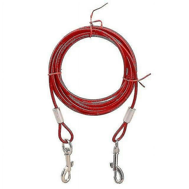 10m Steel Wire Pet Lea For Two Dogs Anti Bite Tie Out Cable Outdoor Doubash
