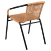 Flash Furniture Lila 4 Pack Beige Rattan Indoor-Outdoor Restaurant Stack Chair