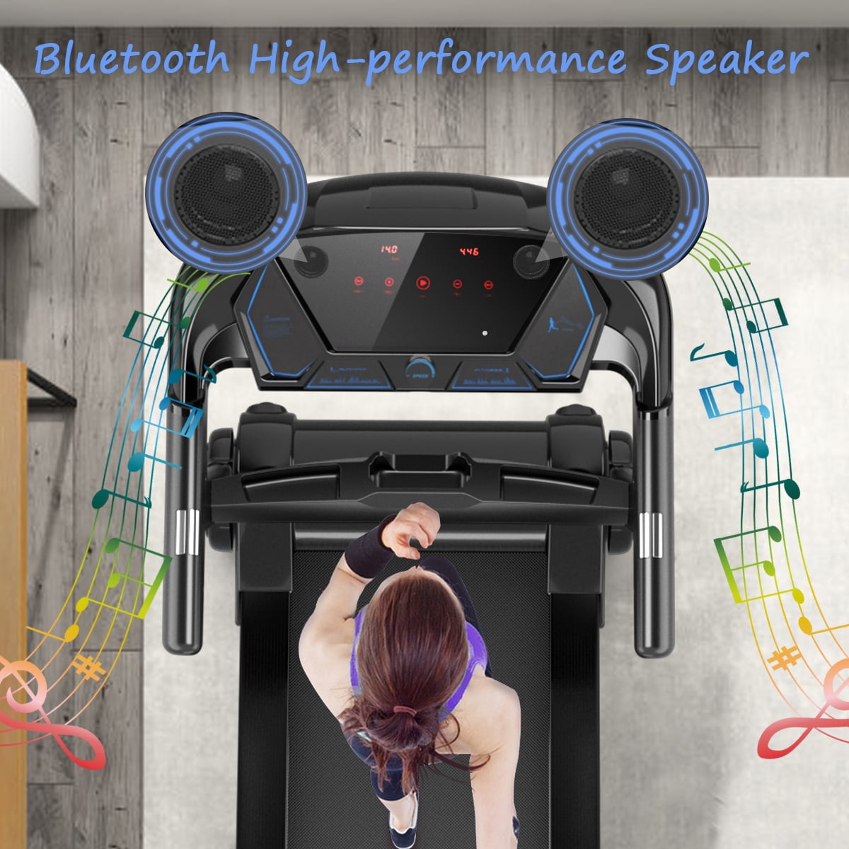 Gymax 2.25HP Electric Folding Fitness Treadmill w/APP Heart Rate