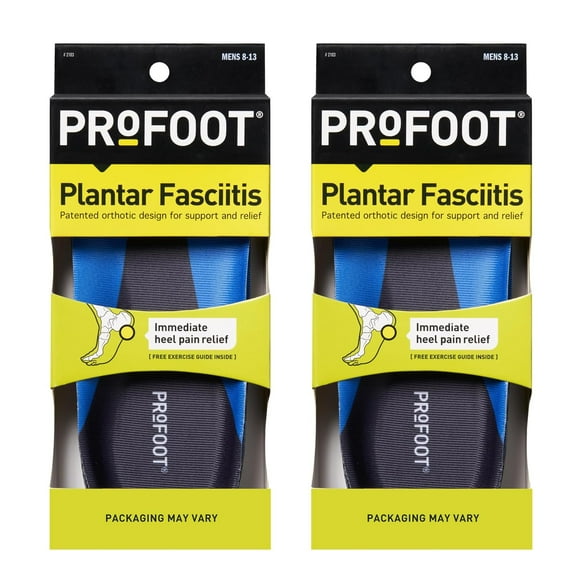 Plantillas ortopédicas PROFOOT para fascitis plantar para hombres de 8 a 13 años, 2 pares
