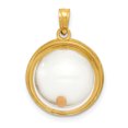 thumbnail image 1 of 14k Yellow Gold Mustard Seed Matthew 17 On Reverse Necklace Pendant Charm Religious Faith Hope Charity, 1 of 6