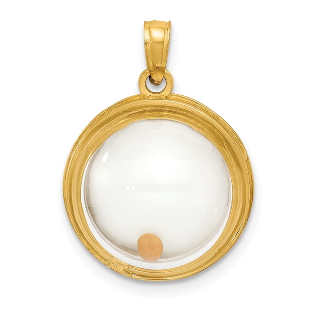 14k Yellow Gold Mustard Seed Matthew 17 On Reverse Necklace Pendant Charm Religious Faith Hope Charity