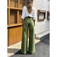 thumbnail image 2 of Women's High Waisted Wide Leg Jeans Green Denim Baggy Casual Pants, 2 of 7