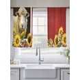 thumbnail image 5 of Sheep Sunflowers Sheer Curtains 2 Panels Set White Yellow Flower Bee Farms Animal Oil Painting Sheer Window Curtains Light Filtering Rod Pocket Voile Drapes for Bedroom Living Room 52"x54", 5 of 8