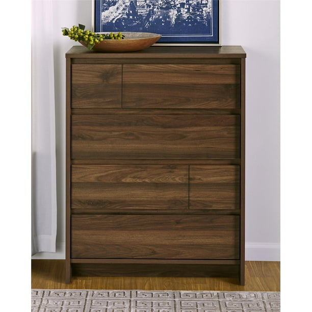 Ameriwood Home Atlas 4 Drawer Dresser Walnut Walmart Com