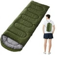 thumbnail image 1 of Sac de Couchage Compact Sac de Couchage Double Attachable Sac de Couchage pour Adulte pour Enfants Froid Extrême Camping Randonnée Vert Armée, 1 of 4
