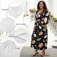 thumbnail image 5 of Tutolipy Christmas Dresses for Women Snowman Snowflake Printed A Line Dress Flowy Casual Midi Dress Ruffle Fall Winter Dresses with Pockets, M, 5 of 6