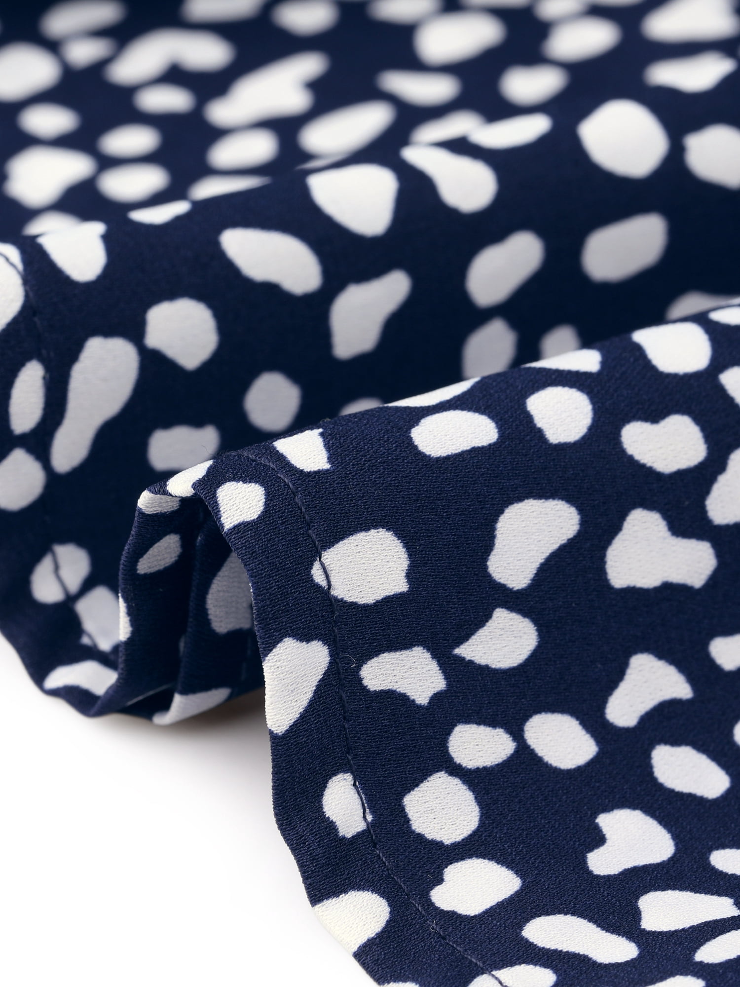 DARING DIVA Women's Plus Size Polka Dots Long Maxi Lantern Sleeve Dress 4X Navy Blue