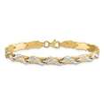 thumbnail image 3 of 14k Yellow & Rhodium Bracelet Fancy mm 7 in w/Rhodium D/C, 3 of 4