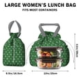 thumbnail image 5 of Green Christmas Snowflake Pattern Drawstring Lunch Bag Women - Drawstring Lunch Bag Insulated for Work Office - Stain-Resistant Large Lunchbags for Women with Multi-Pockets, 5 of 6