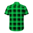 thumbnail image 5 of hlysgo Mens Plaid Button Down Shirts Short Sleeve Casual Summer Shirt Wrinkle Free Business Officewear Dress Shirts Green,XL, 5 of 5