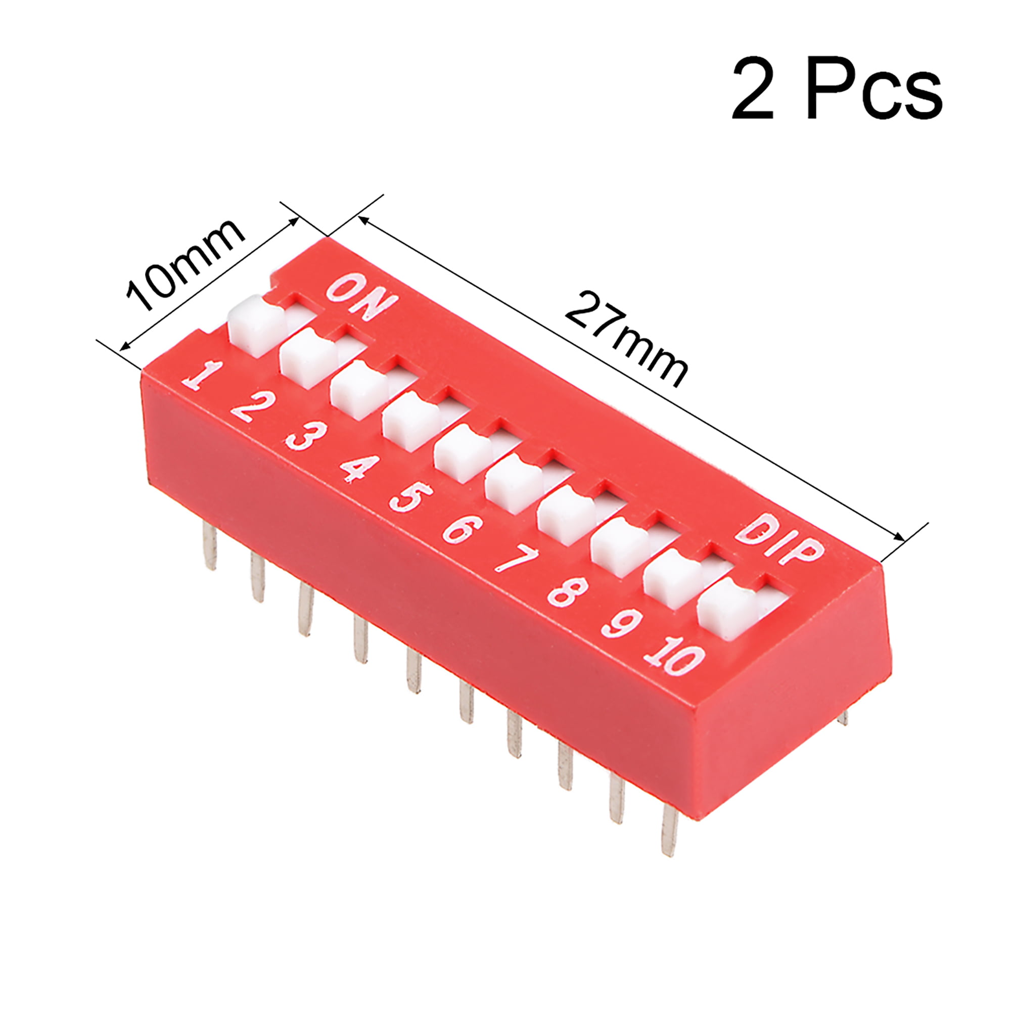 Pack Lot of 5 x 12 Pins 6 Bit On Off DIP Switch Slide Type 2.54mm Red Toggle PC