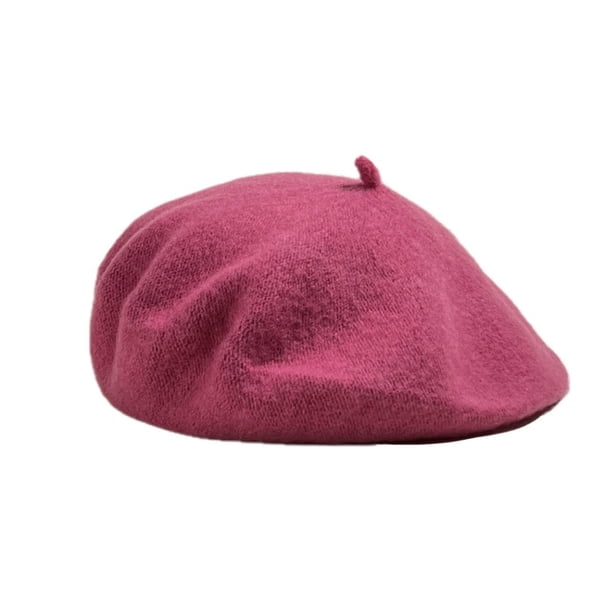 Boinas de pintor de color liso para mujer y para invierno, gorro cálido para mujer