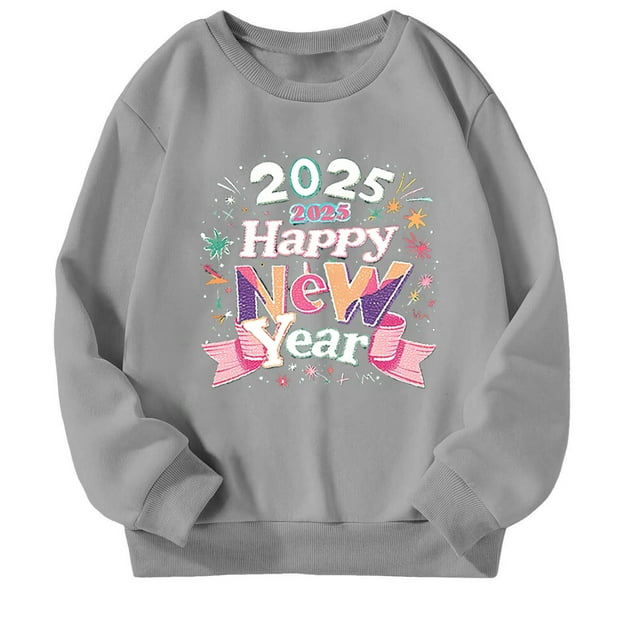 JAKANYQ Chandail en Molleton à Manches Longues pour Filles et Garçons, Couleur Unie, Col Rond, Sport Décontracté, Gris 2-3 Ans