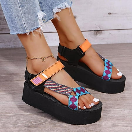 

Homedles Sandals for Women- Casual Flat Gift for Women Open toe Comfortable Beach Platform Sandals Orange 41